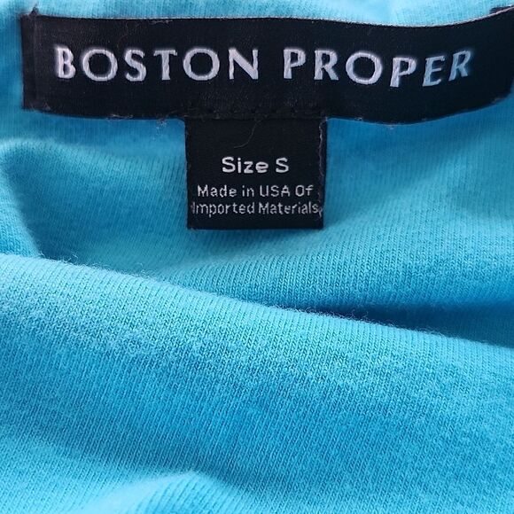 Boston Proper Strapless Tube Top Halter Top, Teal Turquoise Blue, S - Picture 5 of 8